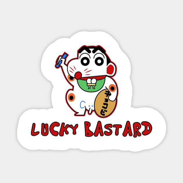 Shin Chan Lucky Bastard Sticker by spudly